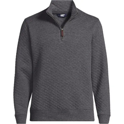 Men's Long Sleeve Quilted Bedford Quarter Zip Pullover