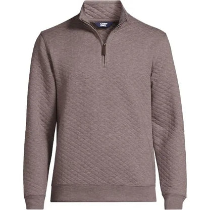Men's Long Sleeve Quilted Bedford Quarter Zip Pullover