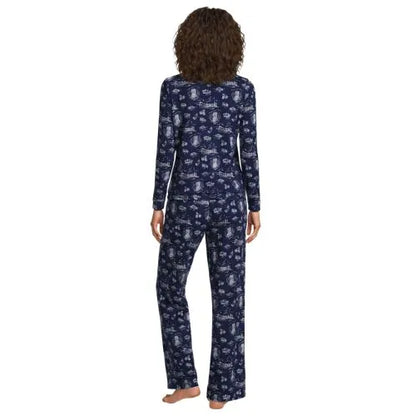 Women's Comfort Rib 2 Piece Pajama Set - Long Sleeve Top and Pants