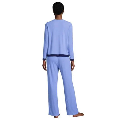 Women's Comfort Rib 2 Piece Pajama Set - Long Sleeve Top and Pants