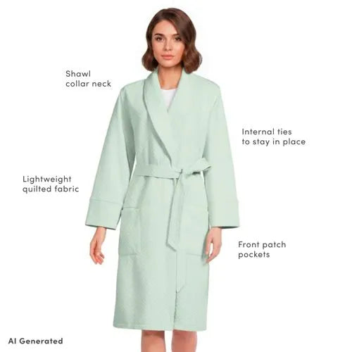Women's Quilted Knee Length Robe