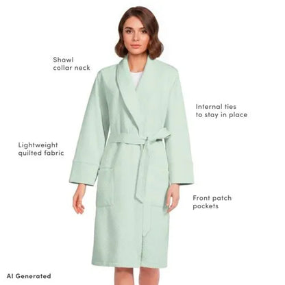 Women's Quilted Knee Length Robe