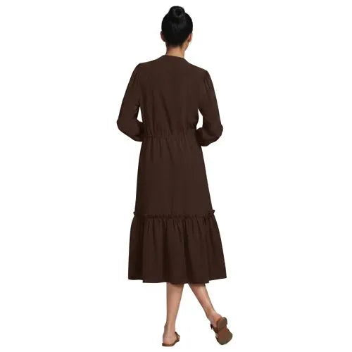 Women's Bracelet Button Front Midi Dress