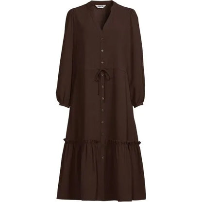 Women's Bracelet Button Front Midi Dress