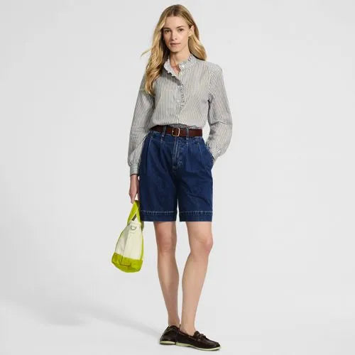 Women's Poplin Ruffle Collar Shirt