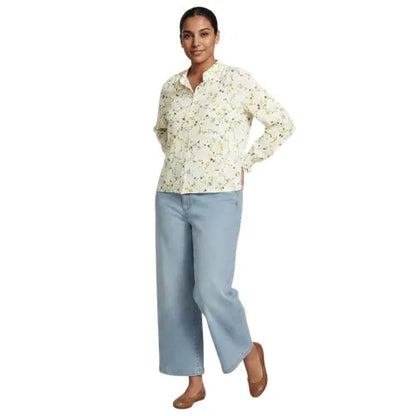 Women's Creaseless Button Front Blouse with Tie