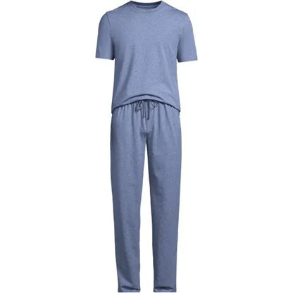 Men's Short Sleeve Knit Jersey Pajama Set