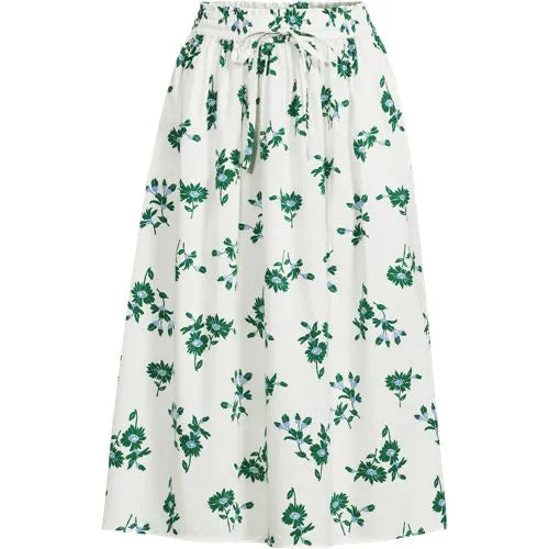 Women's Poplin Pull On Midi Skirt