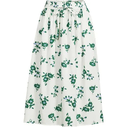 Women's Poplin Pull On Midi Skirt