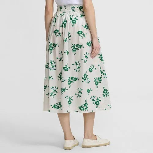 Women's Poplin Pull On Midi Skirt