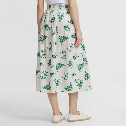 Women's Poplin Pull On Midi Skirt