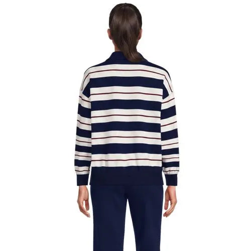 Women's Long Sleeve Serious Sweats Polo Collar Sweatshirt