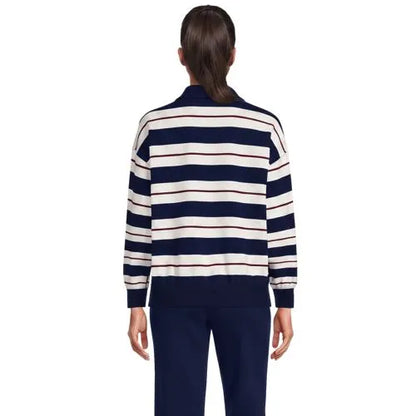Women's Long Sleeve Serious Sweats Polo Collar Sweatshirt
