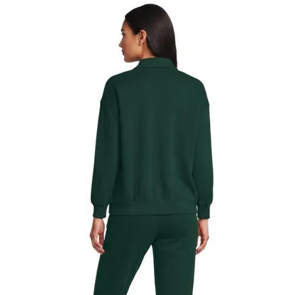 Women's Long Sleeve Serious Sweats Polo Collar Sweatshirt