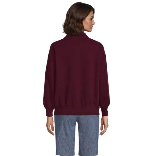 Women's Long Sleeve Serious Sweats Polo Collar Sweatshirt