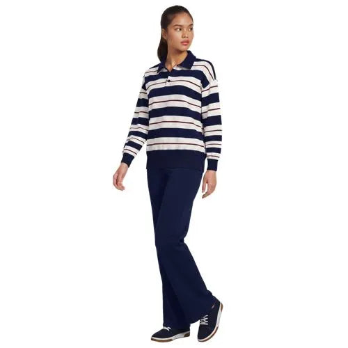 Women's Long Sleeve Serious Sweats Polo Collar Sweatshirt