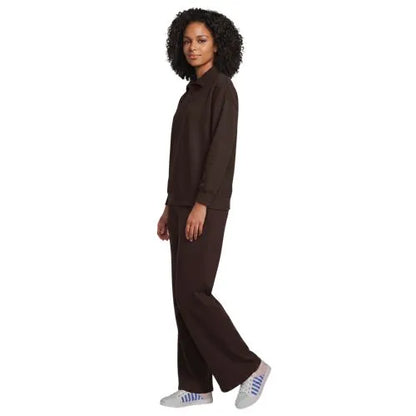 Women's Long Sleeve Serious Sweats Polo Collar Sweatshirt
