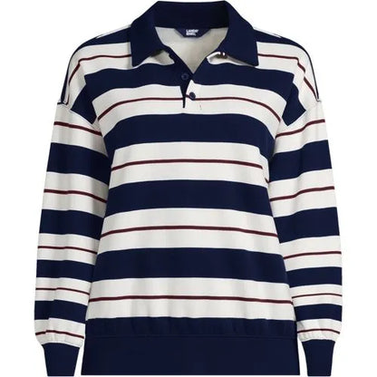 Women's Long Sleeve Serious Sweats Polo Collar Sweatshirt