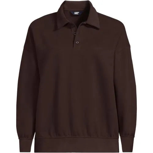 Women's Long Sleeve Serious Sweats Polo Collar Sweatshirt