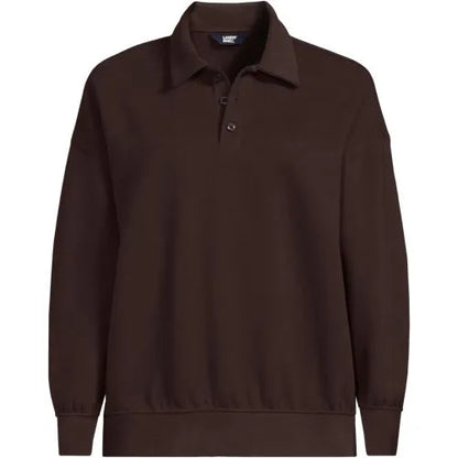 Women's Long Sleeve Serious Sweats Polo Collar Sweatshirt