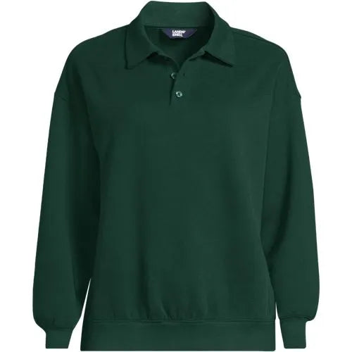 Women's Long Sleeve Serious Sweats Polo Collar Sweatshirt