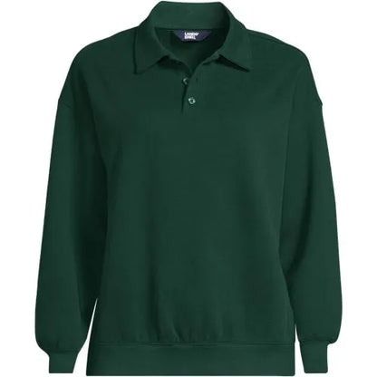 Women's Long Sleeve Serious Sweats Polo Collar Sweatshirt