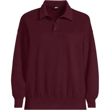 Women's Long Sleeve Serious Sweats Polo Collar Sweatshirt
