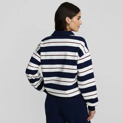 Women's Long Sleeve Serious Sweats Polo Collar Sweatshirt