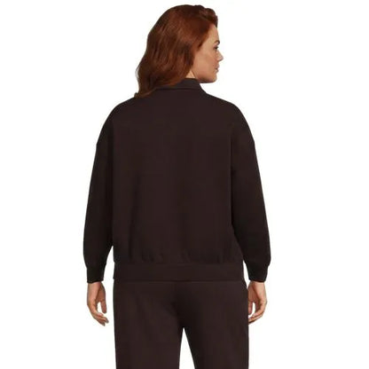 Women's Long Sleeve Serious Sweats Polo Collar Sweatshirt