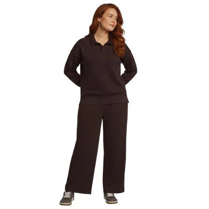 Women's Long Sleeve Serious Sweats Polo Collar Sweatshirt