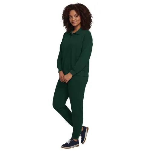 Women's Long Sleeve Serious Sweats Polo Collar Sweatshirt