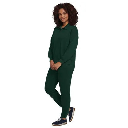 Women's Long Sleeve Serious Sweats Polo Collar Sweatshirt