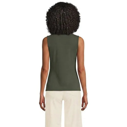 Women's Polished Rib Button Front Tank