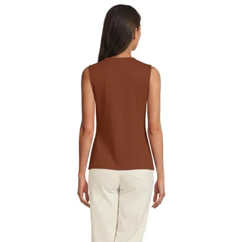 Women's Polished Rib Button Front Tank