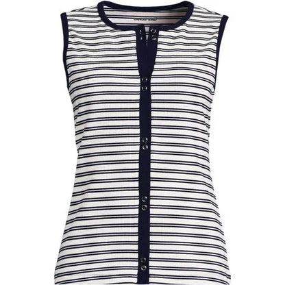 Women's Polished Rib Button Front Tank