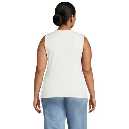 Women's Polished Rib Button Front Tank