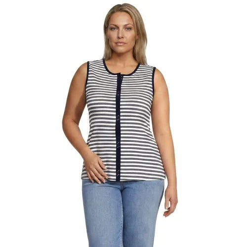 Women's Polished Rib Button Front Tank