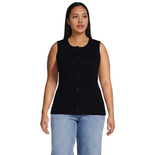 Women's Polished Rib Button Front Tank