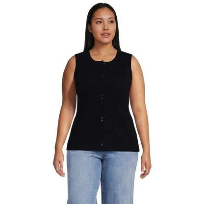 Women's Polished Rib Button Front Tank