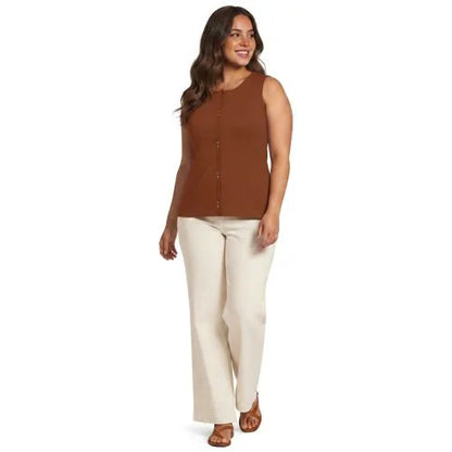 Women's Polished Rib Button Front Tank