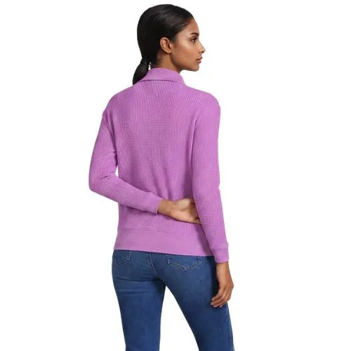 Women's Long Sleeve Waffle Button Up Henley