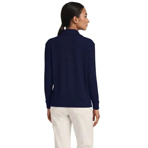Women's Long Sleeve Waffle Button Up Henley