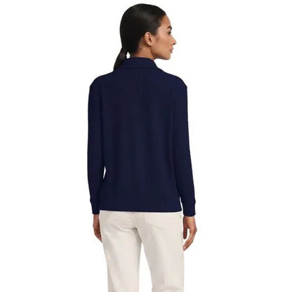 Women's Long Sleeve Waffle Button Up Henley