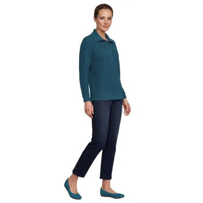 Women's Long Sleeve Waffle Button Up Henley