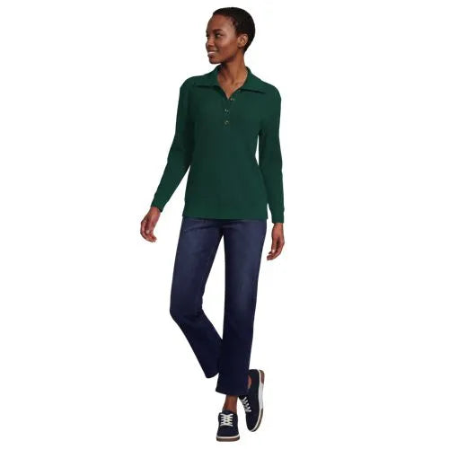 Women's Long Sleeve Waffle Button Up Henley