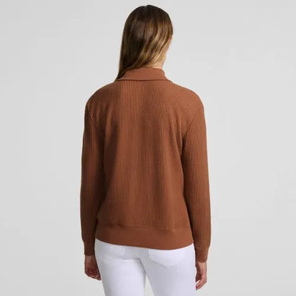 Women's Long Sleeve Waffle Button Up Henley