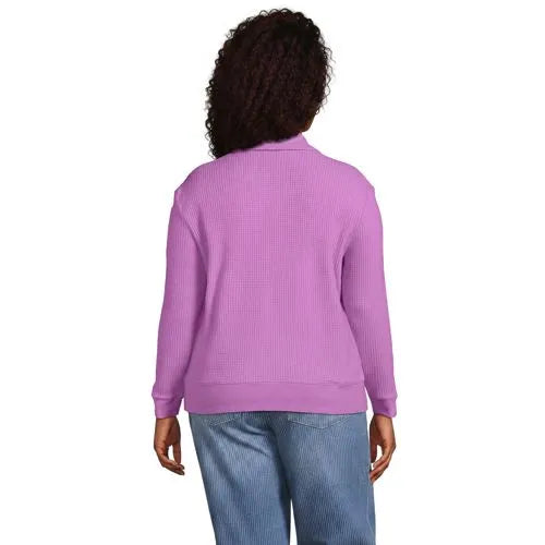 Women's Long Sleeve Waffle Button Up Henley
