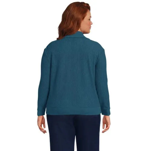 Women's Long Sleeve Waffle Button Up Henley