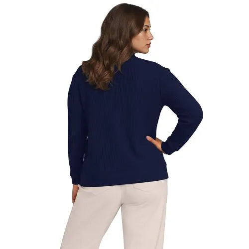 Women's Long Sleeve Waffle Button Up Henley