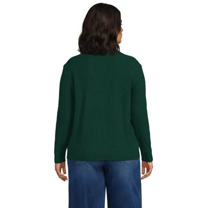 Women's Long Sleeve Waffle Button Up Henley